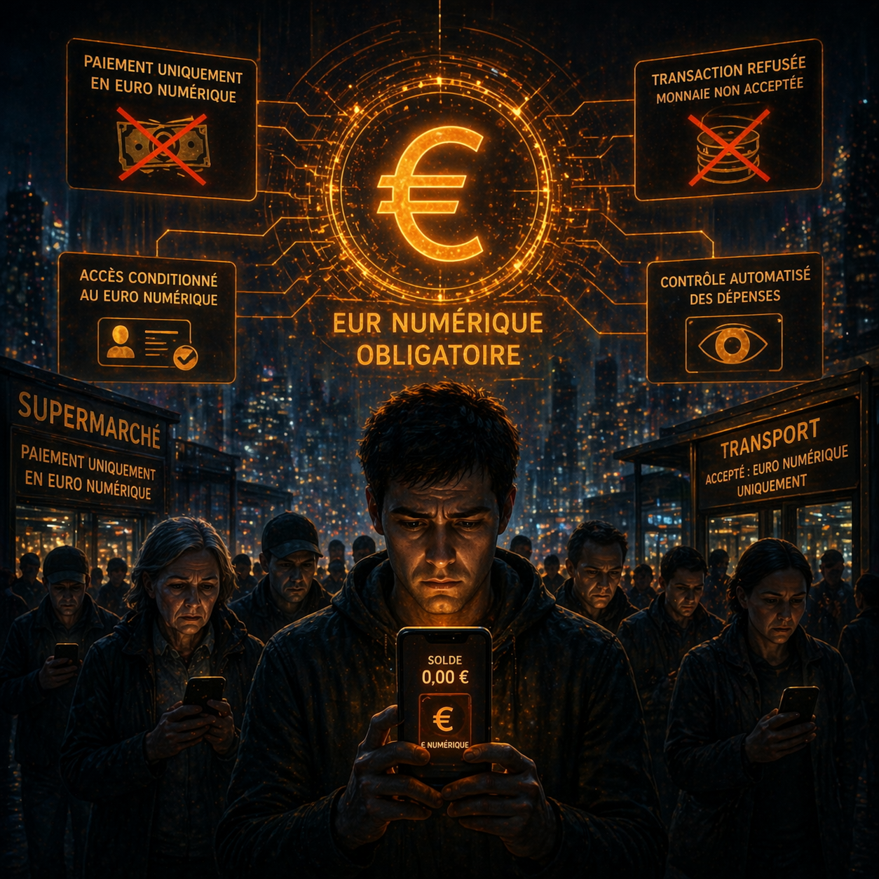 Homme face à l'euro numérique